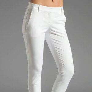Theory White Cotton Stretch Pants Slim Fit Ankle Length Size 2